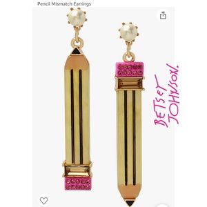 Betsey Johnson Pencil Mismatch Earrings